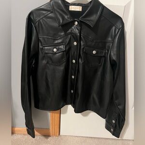 altar'd state Faux leather shacket